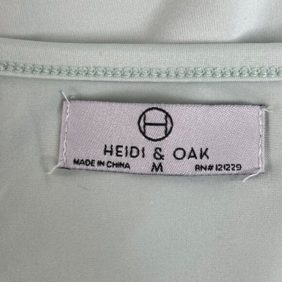 Heidi & Oak Pajama Top Womens Medium Blue New Scallop Lace Trim - Picture 5 of 9